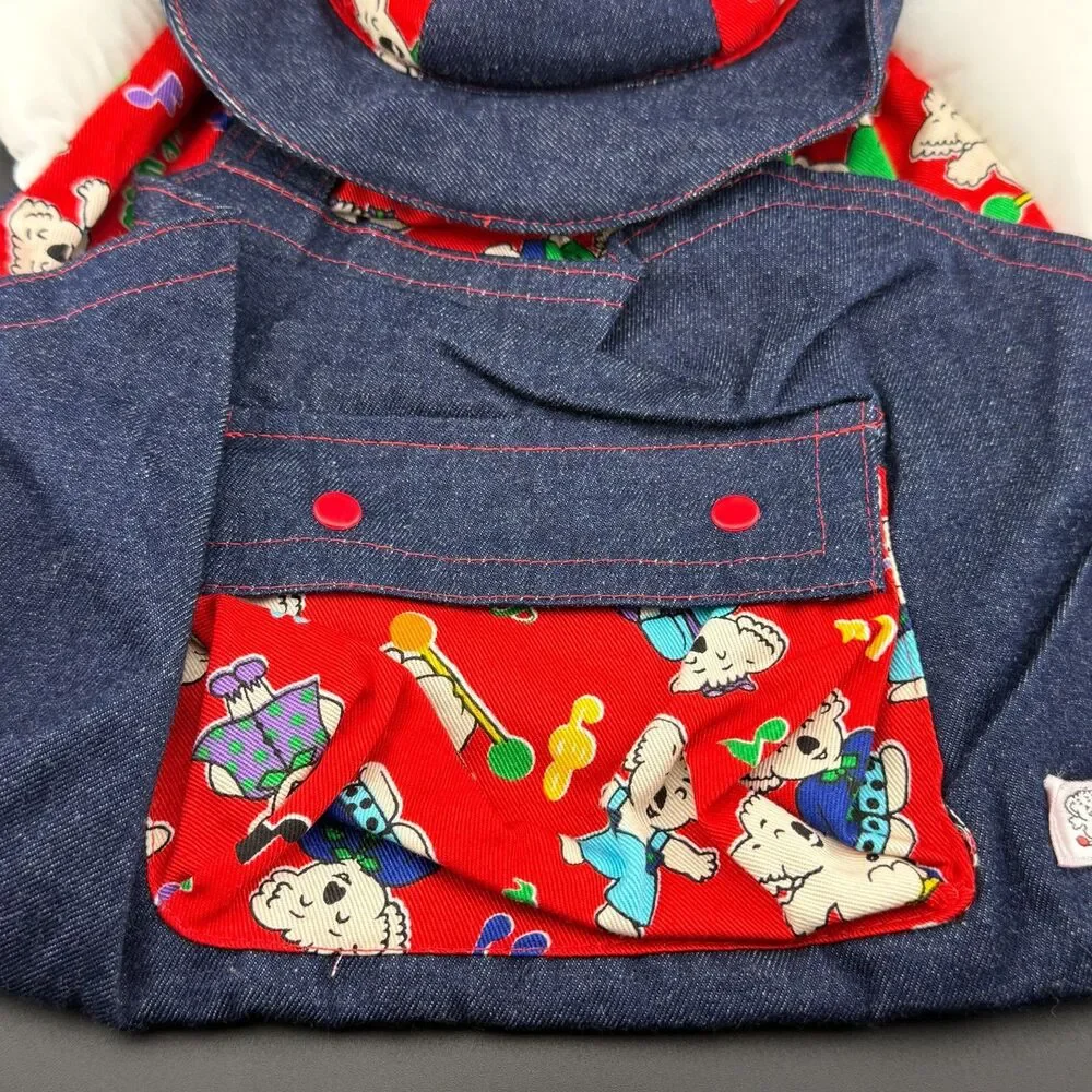 Cute Bagmax Child Kid Backpack Knapsack Denim Koala Character Hat Cover Hug Paws